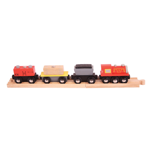 9pc Bigjigs Rail 33cm Freight Train Wooden Toy Railway Accessory 3y+