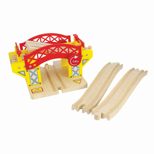 3pc Bigjigs Rail 20cm Lifting Bridge Wooden Toy Train Railway Accessory 3y+