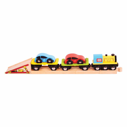 Bigjigs Rail 27cm Car Loader Set Kids Wooden Toy Accessory 3y+