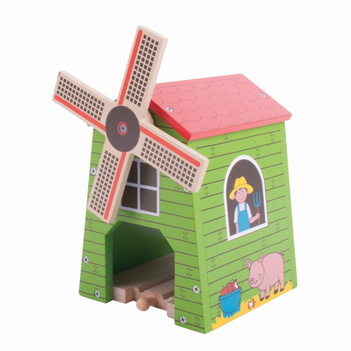 Bigjigs Rail 22cm Country Windmill Wooden Toy Railway Accessory 3y+