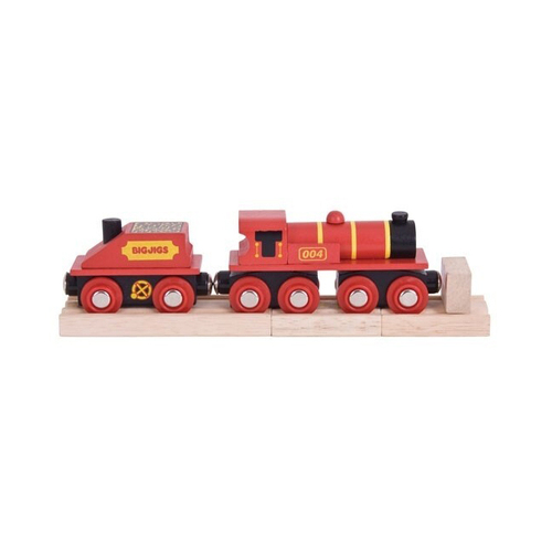 Bigjigs Rail 19cm Big Red Engine Kids Wooden Toy Set 3y+