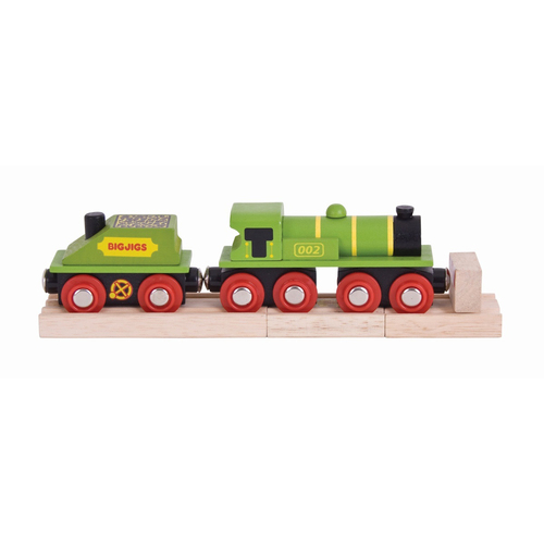 Bigjigs Rail 19cm Big Green Engine Kids Wooden Toy Set  3y+