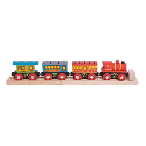 9pc Bigjigs Rail 30.5cm Passenger Train Kids Wooden Toy Set 3y+