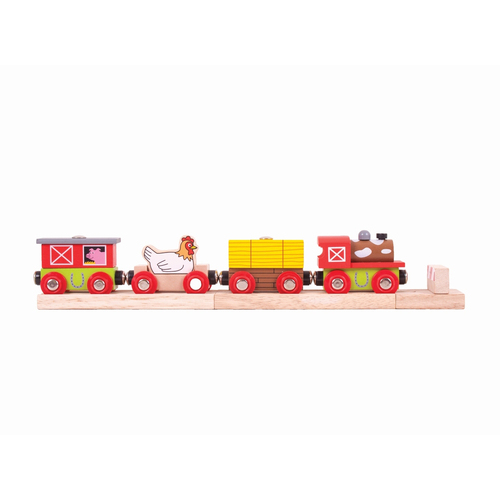 Bigjigs Rail 30cm Farmyard Train Kids Wooden Toy Set 3y+