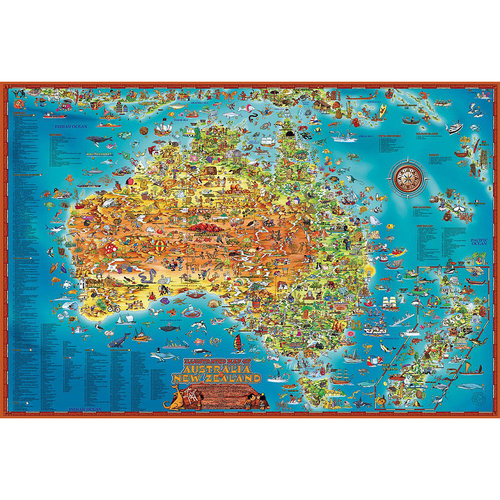 300pc Blue Opal Down Under Giant Map Jigsaw Puzzle Toy 9+