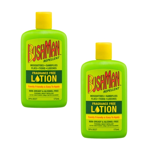 2PK Bushman Bushman Fragrance & Alcohol Free Lotion Camping Outdoors 175Ml