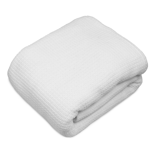 Algodon Queen Size Sophie Cotton Waffle 300GSM Blanket - White