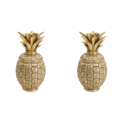 2PK LVD Pineapple Trinket Storage Box Decorative Home Ornament Statue 11x20.5cm