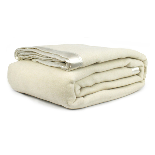 Jason Commercial Queen/King Bed Australian Wool Blanket 227x258cm Ivory 