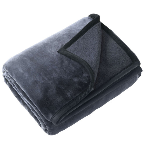 Onkaparinga Faux Mink Polyester Blanket Charcoal QB