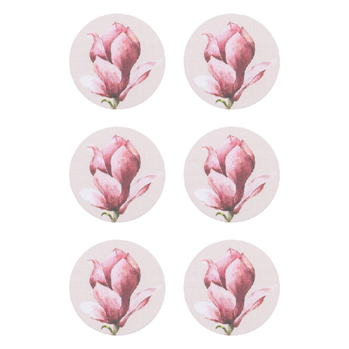 6PK Splosh Blossom Closed Flower 10cm Ceramic Coaster Drink Mat Round