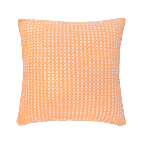 Bambury Waffle Fabric Dora Square Cushion 50x50cm Peach