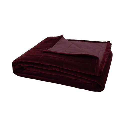 Bambury Nuno 245GSM Cotton Velvet Throw Blanket Sangria