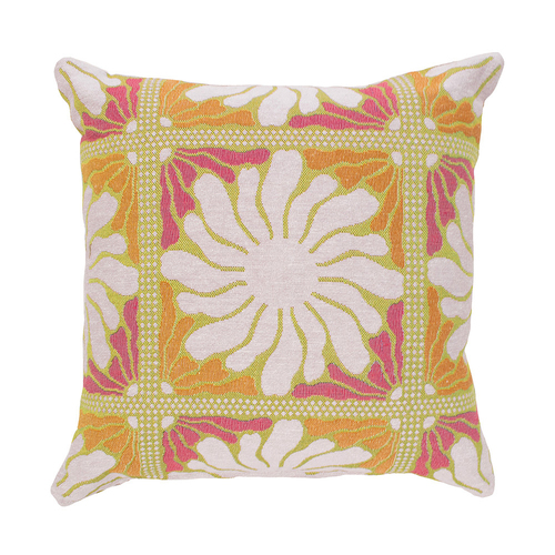 Bambury Zinnia Poly/Cotton Square Cushion 50x50cm Sorbet