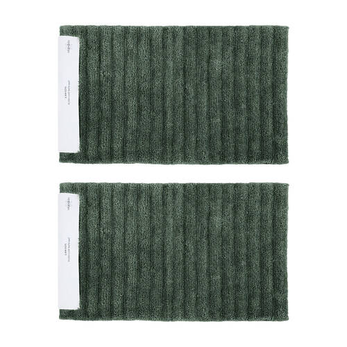 2PK Algodon Polyester Lawson Plush Bath Mat Thyme 50x80cm