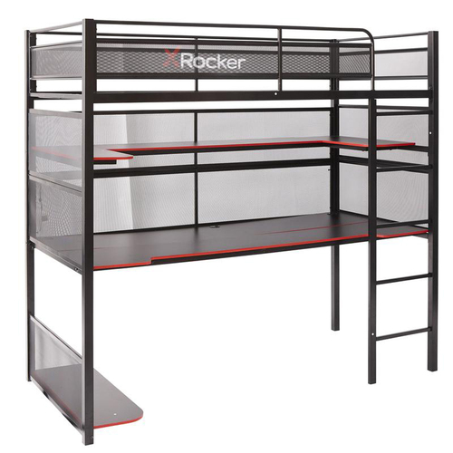 X Rocker Battlebunk Gaming High Sleeper Bunk Bed With Gamer Desk 