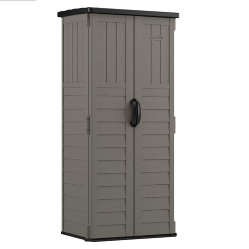 Suncast Vertical Resin Storage Shed/Cabin 6x2FT Stoney Garden 