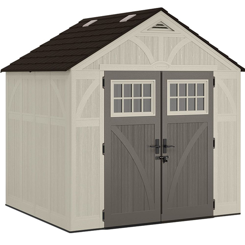 Suncast Tremont Resin Storage Shed/Cabin 8x7FT Vanilla Home Garden 