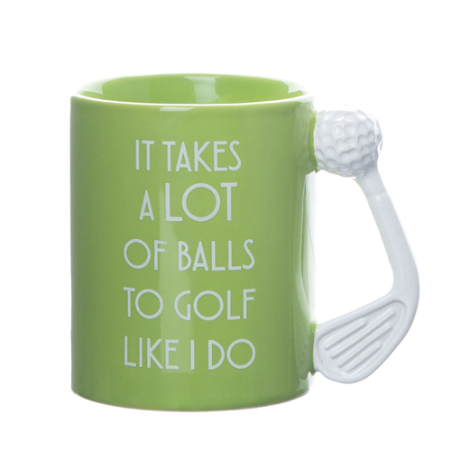 Boxer Gifts Ceramic Golf Mug Takes A Lot Of Balls Green