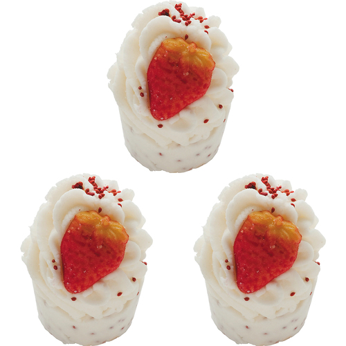 3PK Bomb Cosmetics Wild Strawberry Bath Bomb Mallow Tub Fizzies