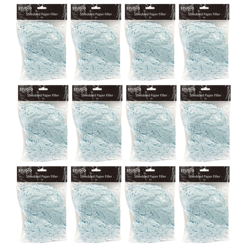 12PK Studio Gift Wrapping 40G Filler / Shredded Paper Blue