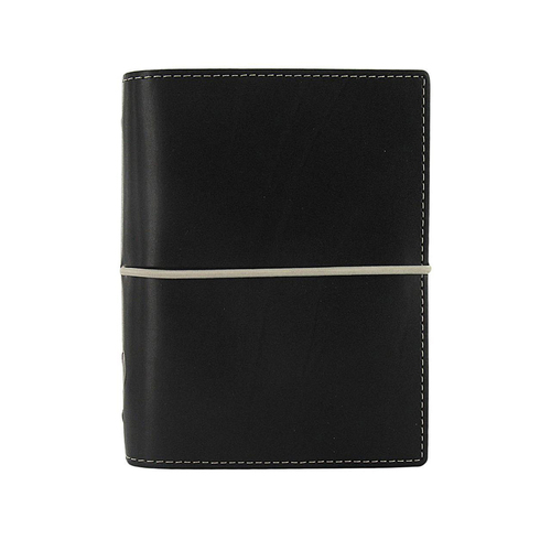 Filofax Domino Pocket Organiser Stationery Faux Leather Black