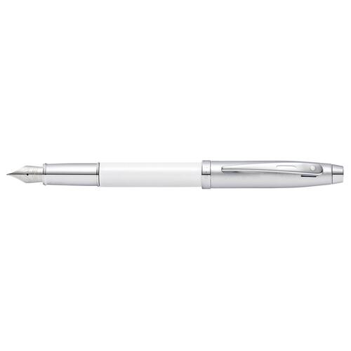 Sheaffer 100 Fountain Pen Medium Nib Lacquer/Chrome White