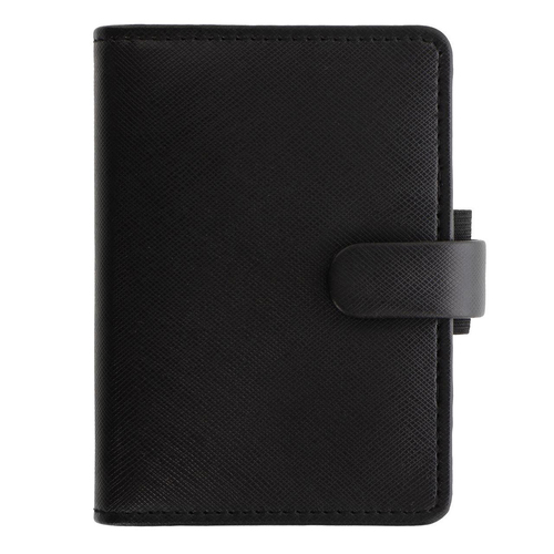 Filofax Saffiano Mini Personal Organiser Faux Leather Black 12cm