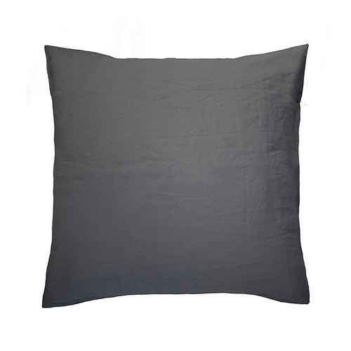 Bambury Home Living Decorative Linen Euro Pillowcase Charcoal 65 x 65cm