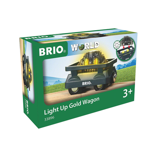 2pc Brio Light Up Gold Wagon Kids/Childrens Pretend Play Toy 3y+