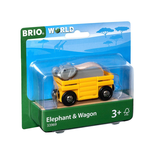 2pc Brio Elephant and Wagon Kids/Childrens Pretend Play Toy 3y+