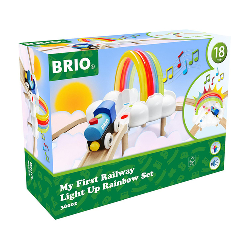 11pc Brio My First Rwy Light Up Rainbow Kids/Childrens Toy Set 18M+