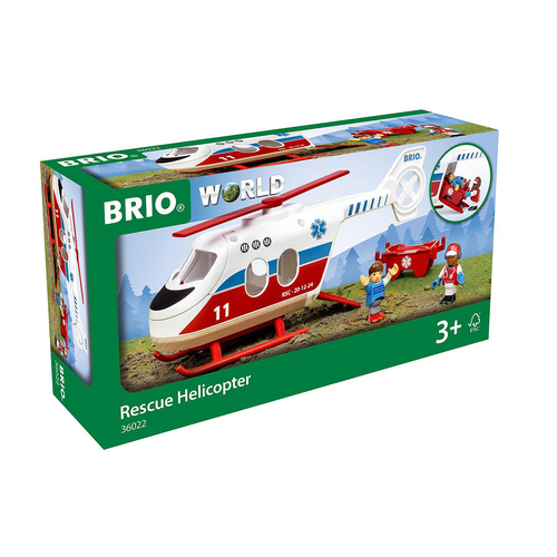 4pc Brio Rescue Helicopter Kids/Childrens Pretend Play Toy 3y+