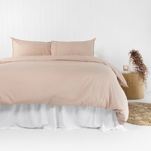 Bambury Single Bed Temple Organic Cotton Quilt Cover Set Rosewater