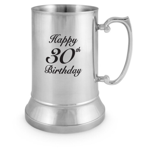 Beer Mug Happy 30th Birthday Stainless Steel 530ml