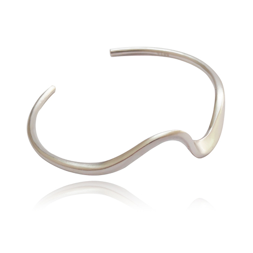 Culturesse Elyse Artisan 6cm Solid Bangle Bracelet - Silver