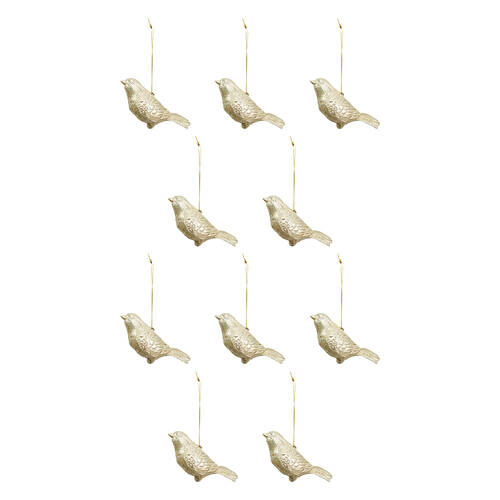 10PK LVD Decoration Hanging Bird Plastic Ornament Holiday Decor 12cm