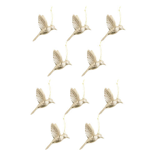 10PK LVD Decoration Flying Bird Plastic Hanging Ornament Holiday Decor 11.5cm