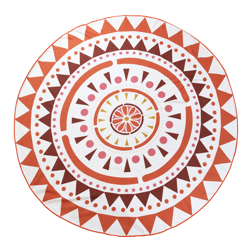 Ardor Amber Sand Free Round Beach Towel 160cm - Clay