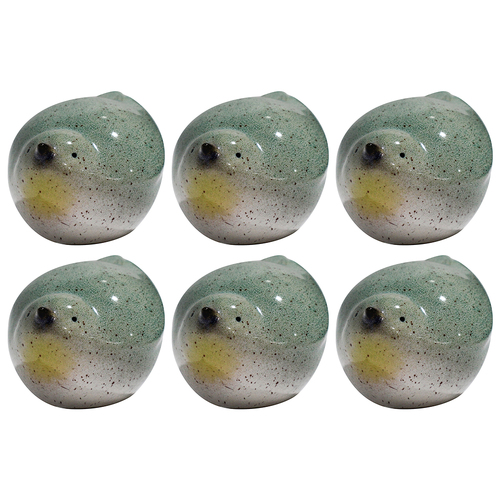 6PK LVD Ceramic Birdie Ornament Small Decorative Home Decor Sky