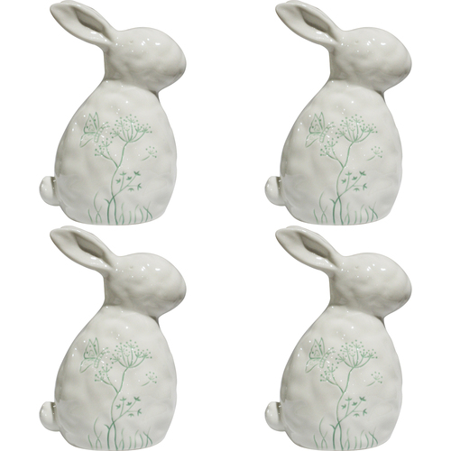 4PK LVD Porcelain Ornament Rabbit Large Frenchie Sage Decorative Home Decor