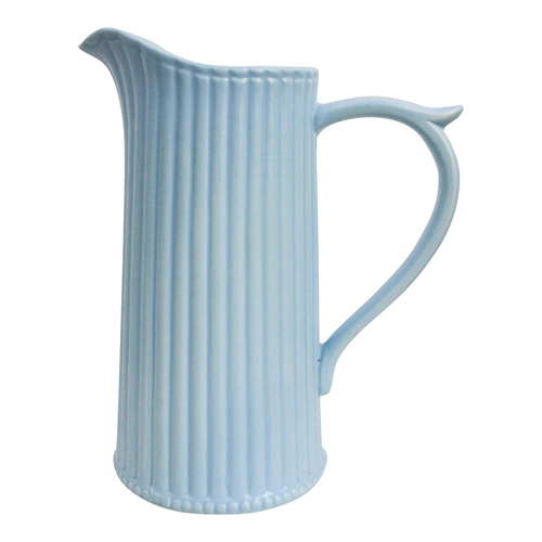 LVD Vineyard Ribbed Ceramic 23cm Jug Pitcher Decorative Container - Powder