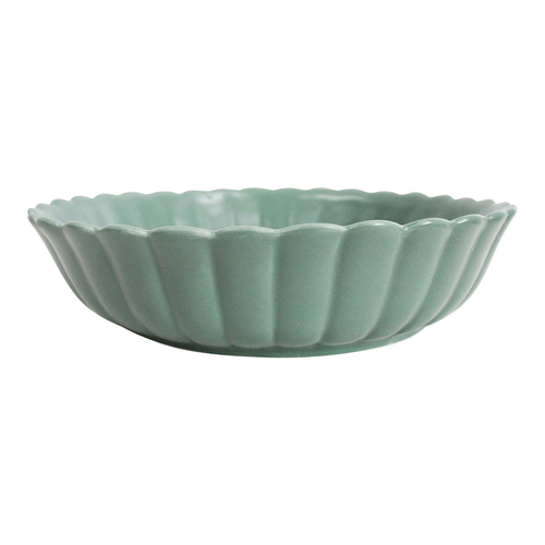 LVD Belle Bayleaf 25.5cm Ceramic Shallow Serve Bowl Round - Green