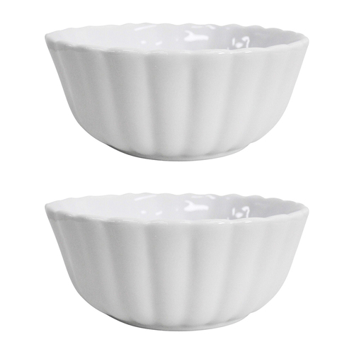 2PK LVD Belle Powder 15cm Ceramic Side/Dessert Bowl Round - White