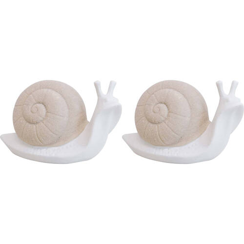 2PK LVD Sheldon Snail Ceramic Figurine Home/Lounge Decor Large