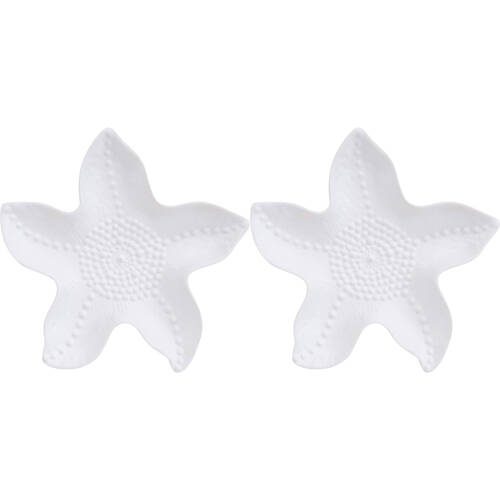 2PK LVD Starfish Plate Ceramic Home/Lounge Decor 16.5cm White