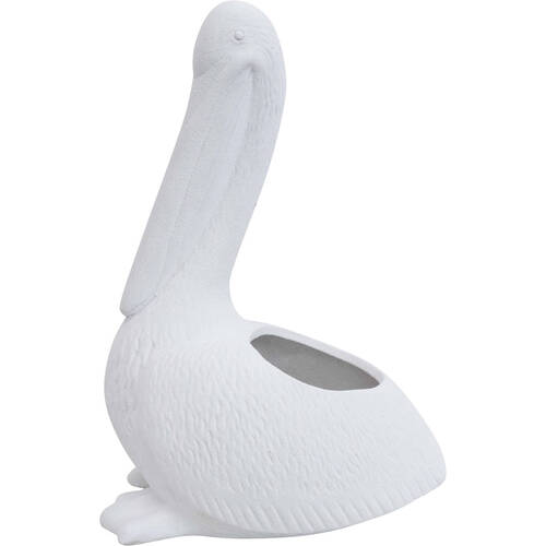 LVD Ceramic Pelican Planter Home/Lounge Decor 19x28cm Natural White