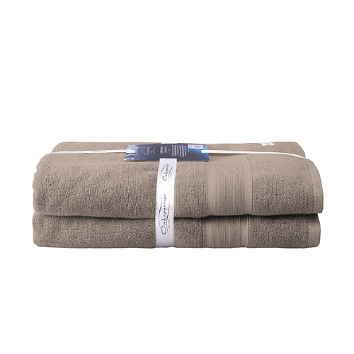 2PK Ultimate Alanya Bath Sheet/Towel 550Gsm Almond 