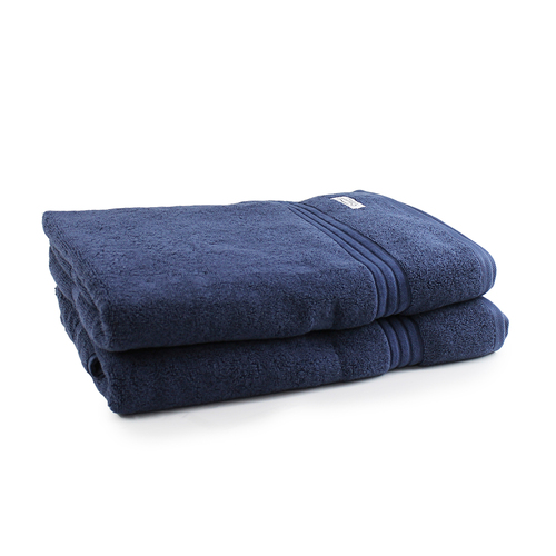 2pc Onkaparinga 90x167cm Flinders Bath Sheet 600GSM Denim