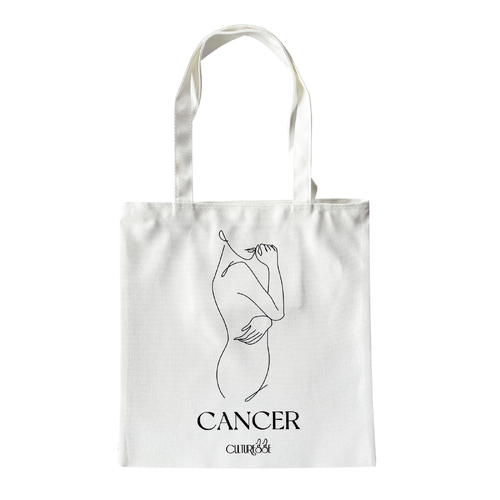 Culturesse She Is Cancer Eco Zodiac 38cm Muse Tote Bag - White